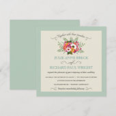 Invitations de mariage rustique et floral (Devant / Derrière)