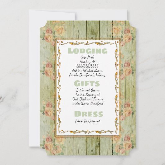 Invitations de mariage Rustique Floral Birdcage (Dos)