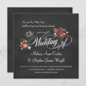 Invitations de mariage Rustique Floral Chalkboard (Devant / Derrière)