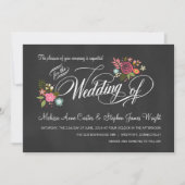 Invitations de mariage Rustique Floral Chalkboard (Devant)
