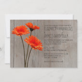 Invitations de mariage rustique Gerbera Daisy (Devant)