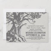 Invitations de mariage rustique gris vieux chêne (Devant)