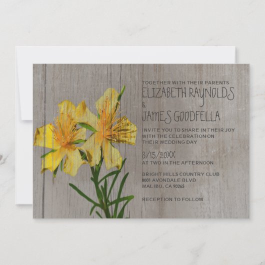 Invitations de mariage rustique Hypericum (Devant)