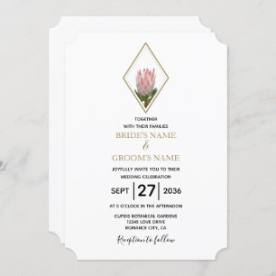 Invitations de mariage Rustique King Protea