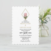 Invitations de mariage Rustique King Protea (Debout devant)