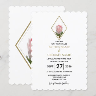 Invitations de mariage Rustique King Protea