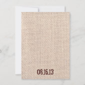 Invitations de mariage rustique Mason Jars Burlap  (Dos)