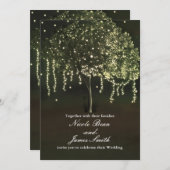 Invitations de mariage rustique Mossy Lighted Tree (Devant / Derrière)