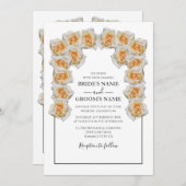 Invitations de mariage rustique Orange Roses (Devant / Derrière)