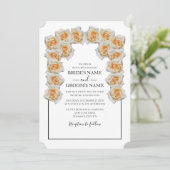 Invitations de mariage rustique Orange Roses (Debout devant)