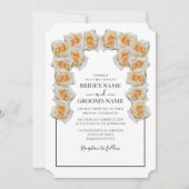 Invitations de mariage rustique Orange Roses (Devant)