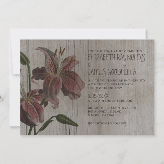 Invitations de mariage rustique oriental (Devant)