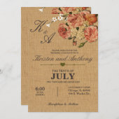 Invitations de mariage rustique personnalisables (Devant / Derrière)