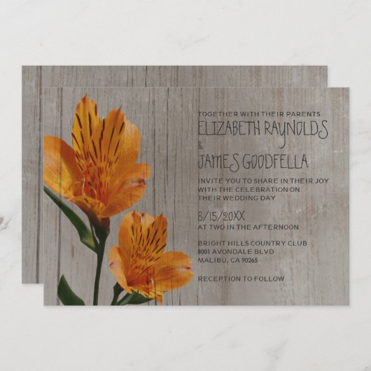 Invitations de mariage rustique péruvien (Devant / Derrière)