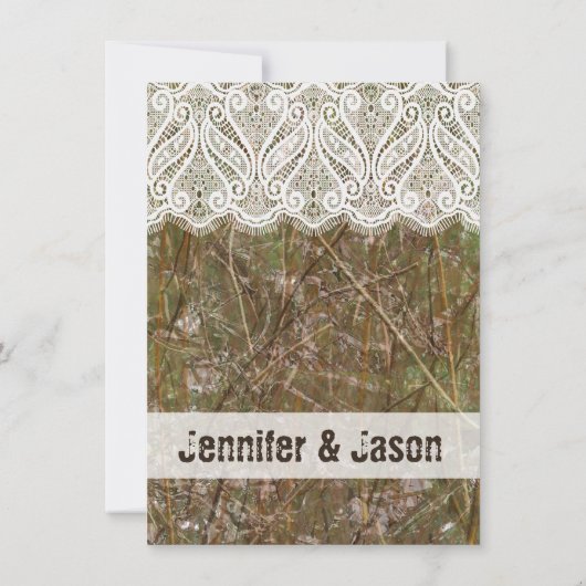 Invitations de mariage rustique pour chasser des c (Dos)