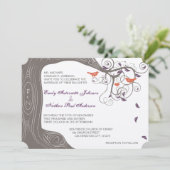 Invitations de mariage rustique pour le corail des (Debout devant)