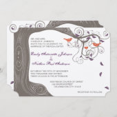 Invitations de mariage rustique pour le corail des (Devant / Derrière)