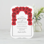 Invitations de mariage Rustique Red Roses (Debout devant)