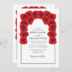 Invitations de mariage Rustique Red Roses