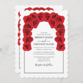 Invitations de mariage Rustique Red Roses (Devant / Derrière)