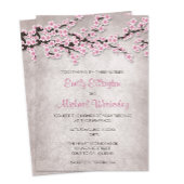 Invitations de mariage Rustique rose cerise en fle