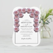 Invitations de mariage rustique Roses rose pâle (Debout devant)