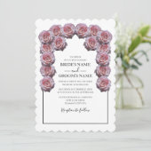 Invitations de mariage rustique Roses rose pâle (Debout devant)
