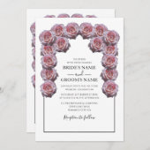 Invitations de mariage rustique Roses rose pâle (Devant / Derrière)
