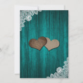 Invitations de mariage rustique Turquoise et tourn (Dos)