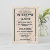 Invitations de mariage rustique vintage (Debout devant)