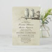 Invitations de mariage rustique vintage avec coupl (Debout devant)