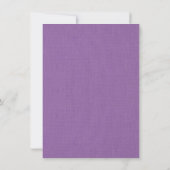 Invitations de mariage rustique violet Burlap (Dos)