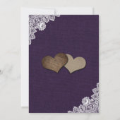 Invitations de mariage rustique violet et tourneso (Dos)