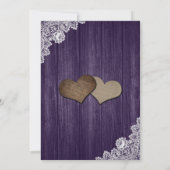Invitations de mariage rustique violet et tourneso (Dos)