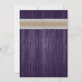 Invitations de mariage rustique violet et tourneso (Dos)