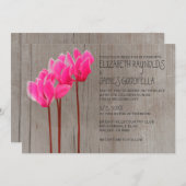 Invitations de mariage rustiques à Cyclamen (Devant / Derrière)