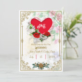 Invitations de mariage rustiques avec Rsvp Qr Code (Debout devant)