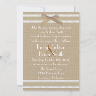 Invitations de mariage rustiques blanches à un sim
