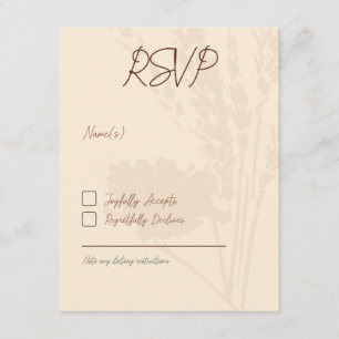 Invitations de mariage rustiques, carte RSVP, Brow