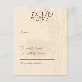 Invitations de mariage rustiques, carte RSVP, Brow