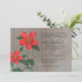 Invitations de mariage rustiques de Camellia (Debout devant)