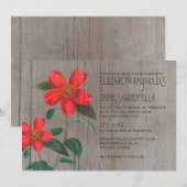 Invitations de mariage rustiques de Camellia (Devant / Derrière)