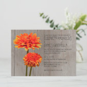 Invitations de mariage rustiques de Zinnia (Debout devant)