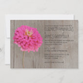 Invitations de mariage rustiques des Zinnias (Devant)