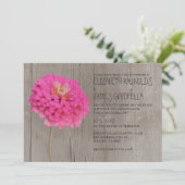 Invitations de mariage rustiques des Zinnias (Debout devant)