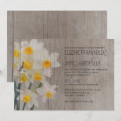 Invitations de mariage rustiques Jonquil (Devant / Derrière)