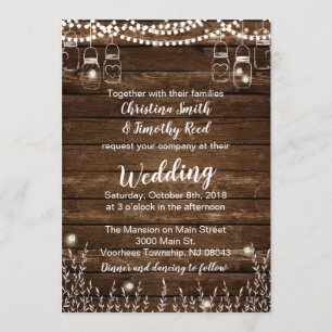 Invitations de mariage rustiques - Mariage campagn