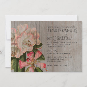 Invitations de mariage rustiques Rhododendron
