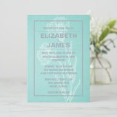 Invitations De Mariage Rustiques Vintages Et Turqu (Debout devant)