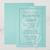 Invitations De Mariage Rustiques Vintages Et Turqu (Devant / Derrière)